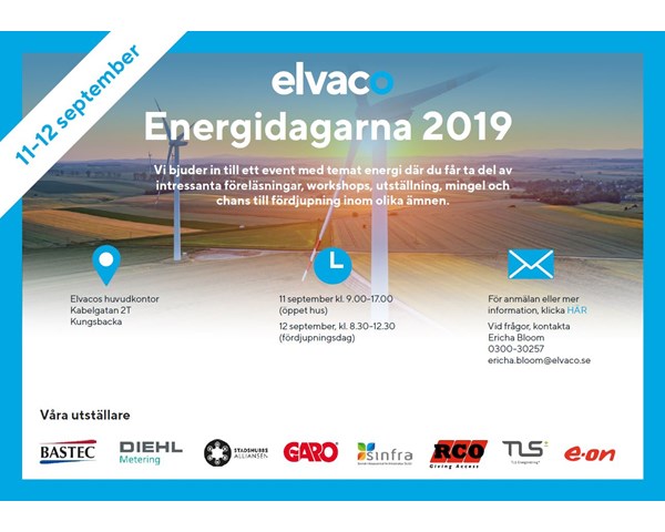 Elvacos Energidagar 11-12 september