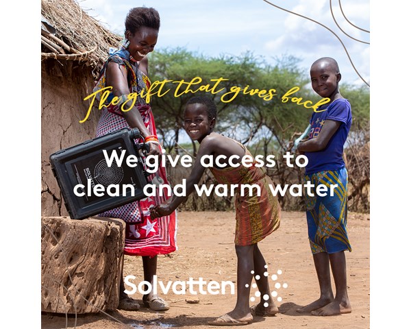 Vi ger vårt fortsatta stöd till Solvatten denna jul
