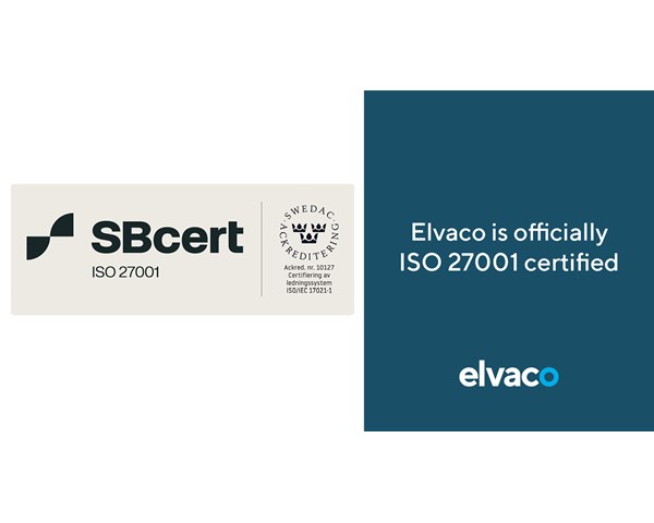 Elvaco är nu certifierade enligt ISO 27001